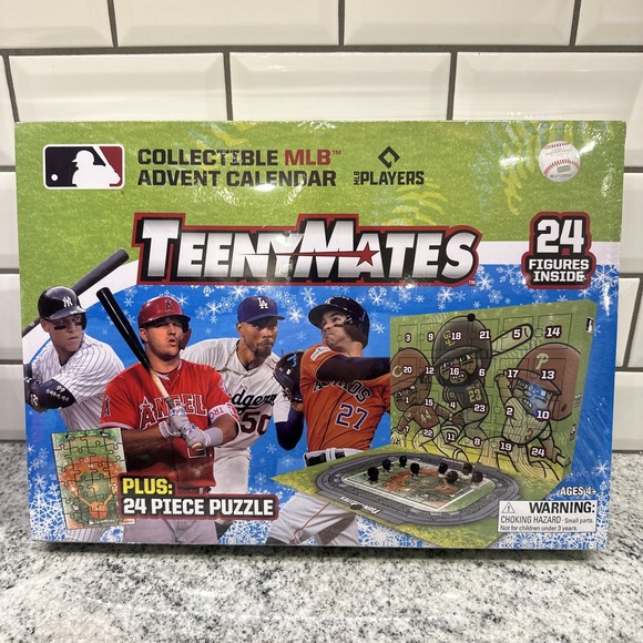 TeenyMates Other - NEW 2024 TeenyMates Collectible MLB Advent Calendar‎ 24 Figures Baseball Puzzle